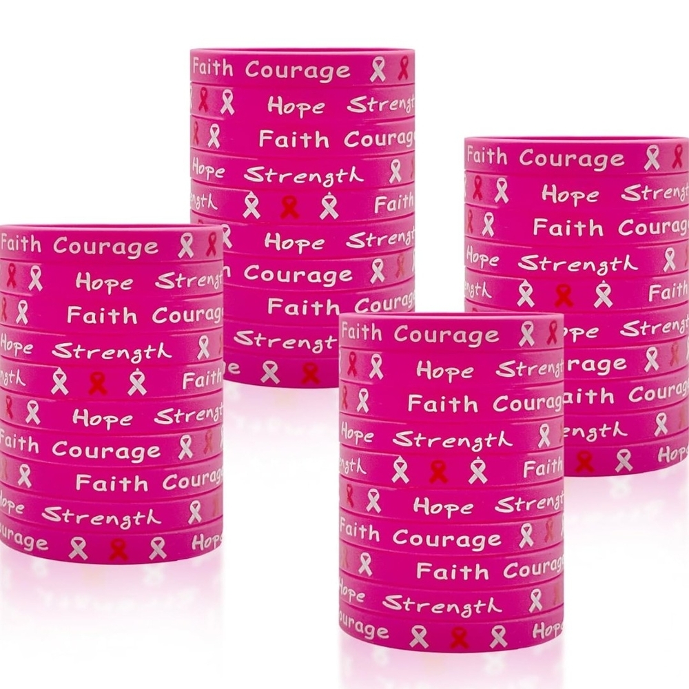💕5/$15💕Breast Cancer Awareness Silicone Wristbands